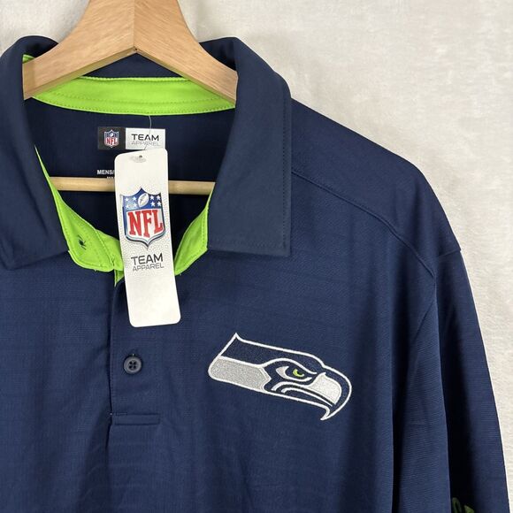 Seattle Seahawks Polo NFL Team Apparel. Logo Embroidered Short Sleeve Sz XL NWT - Picture 2 of 6